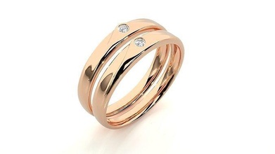 gruppo musicale squillare 9178 coppia anelli combo stampabile platino diamante oro gioielleria argento solitario gemma prezioso sposa sposo nozze 3d print model - Mito3D