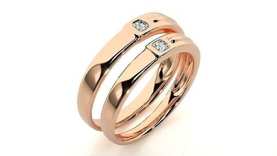banda anel 9282 casal argolas combo imprimível platina diamante ouro joalheria prata solitário gema precioso noiva noivo casamento brilhante noivado luxo 3d print model - Mito3D