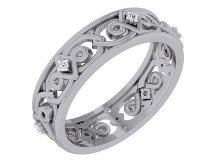 banda anel 96 argolas Casamento joalheria ouro diamante branco rosa imprimível platina prata precioso brilhante luxo 3d print model - Mito3D