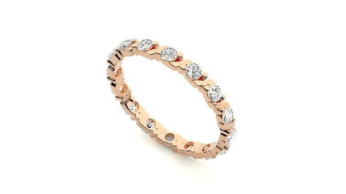 gruppo musicale squillare cad 1849 eternità anelli stampabile platino diamante oro gioielleria argento solitario prezioso nozze brillante lusso metà pieno 3D print model - Mito3D