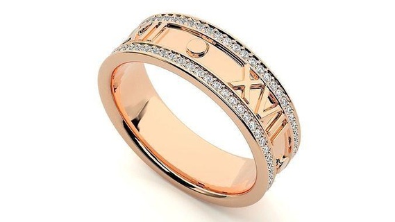 banda anillo canalla 197 eternidad anillos imprimible platino diamante oro joyería joya plata solitario precioso Boda brillante lujo medio completo 3d print model - Mito3D