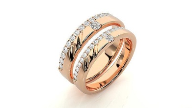 banda anillo hc0613 190 ms180 chi hai anh Pareja anillos combo imprimible platino diamante oro joyería joya plata solitario 3d print model - Mito3D