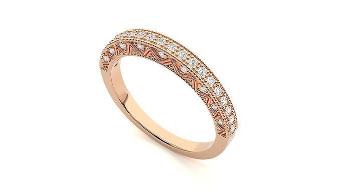 grup yüzük 244 sonsuzluk yüzükler yazdırılabilir platin elmas altın takı gümüş Solitaire mücevher değerli düğün parlak lüks yarım tam 3D print model - Mito3D