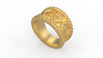 band ring 002 gold juwel schmuck silber druckbar diamant frau mode hochzeit solitär saphir rubin liebe ringe 3d print model - Mito3D