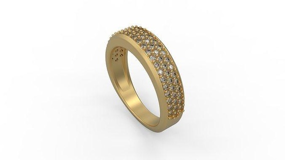 Band Ring 003 Gold Juwel Schmuck Silber Solitär Diamanten druckbar Hochzeit Männer Frau Frauen Ringe 3d print model - Mito3D