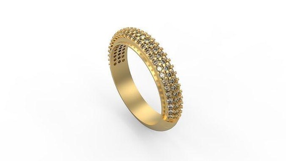 band ring 010 gold jewel jewellry silver solitaire diamonds printable wedding man men woman women jewelry rings 3d print model - Mito3D