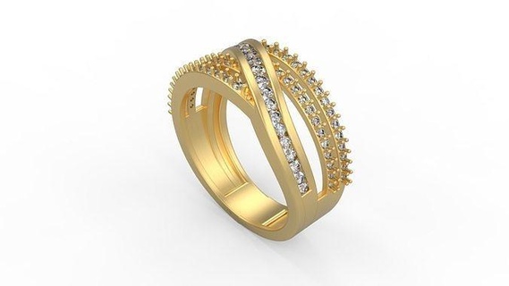 banda anillo 014 anillo oro joya joyería plata banda solitario diamantes imprimible Boda hombre hombres mujer mujer joyería joya anillos 3d print model - Mito3D