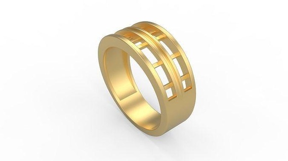Band Ring 017 Gold Juwel Schmuck Silber Solitär Diamanten druckbar Hochzeit Männer Frau Frauen Ringe 3d print model - Mito3D