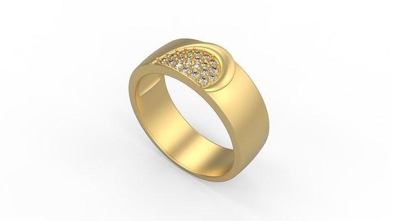 band ring 028 gold jewel jewellry silver solitaire diamonds printable wedding man men woman women jewelry rings 3d print model - Mito3D