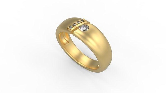 banda anillo 116 imprimible diamante Boda Pareja plata oro platino joyería joya anillos 3d print model - Mito3D