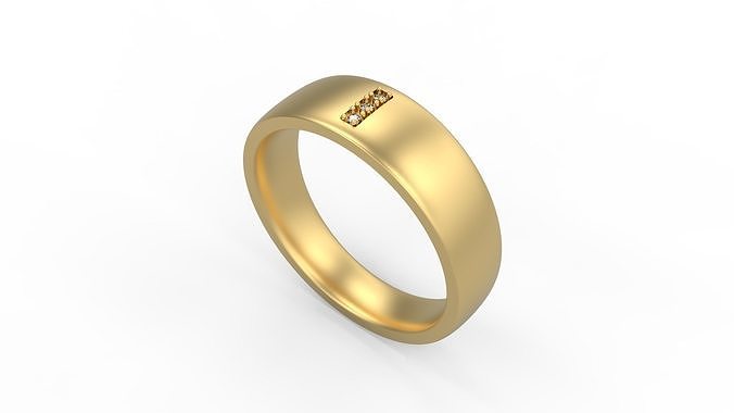 band ring 152 gold jewelry silver printable diamond fashion wedding couple rings 3D print model - Mito3D