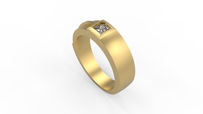 band ring 159 gold jewelry silver printable diamond fashion wedding couple rings 3D print model - Mito3D