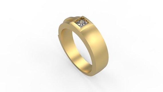 banda anillo 159 oro joyería joya plata imprimible diamante Moda Boda Pareja anillos 3d print model - Mito3D