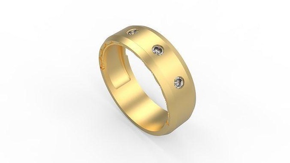banda anillo 200 oro plata imprimible diamante mujer Moda Boda Pareja joyería joya anillos 3d print model - Mito3D