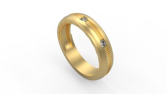 band ring 218 gold silver printable diamond woman fashion wedding couple jewelry rings 3d print model - Mito3D