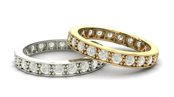 banda anillo 3 puntero diamante piedras boda imprimible Moda libra esterlina platino joyería joya Boda oro prototipos dedo brillante plata belleza compromiso anillos 3d print model - Mito3D