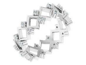 bande bague 3dm stl obj fbx rendre détails gemme mariage engagement bijou bijoux imprimable diamant argent or sterling blanc brillant platine anneaux luxe 3d print model - Mito3D
