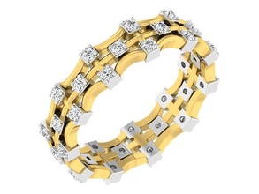boda compromiso mujer etarnates banda anillo joyería imprimible joya diamante oro anillos novia novio pareja platino bandas solitario matrimonio 3d print model - Mito3D