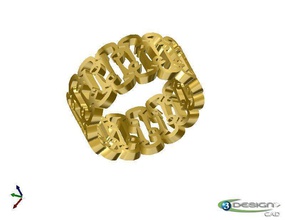 anello di banda ali d'oro gioielli in argento stampa 3d modello persiano band oro il farsi anelli 3d print model - Mito3D