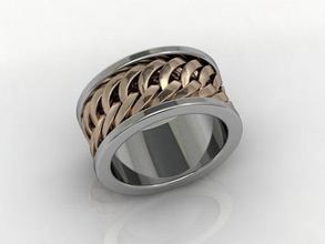 anel de banda em cadeia jóias corda exclusiva elegante ouro prata os homens selvagem livre a moda casamento casal o engajamento ornamento amor presente anéis 3d print model - Mito3D