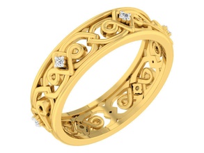 bande anneau de dames bijoux d'argent imprimable le diamant prototypage la mode or mariage précieux beauté l'engagement les bandes anneaux l'anneau bague fiançailles en 3d print model - Mito3D