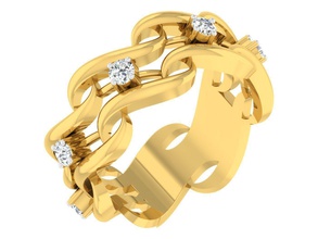 band ring Damen Schmuck bedruckbar ist diamond prototyping Mode Juwel gold Hochzeit kostbar Schönheit engagement bands Ringe Mode-ring Diamant-ring 3d print model - Mito3D