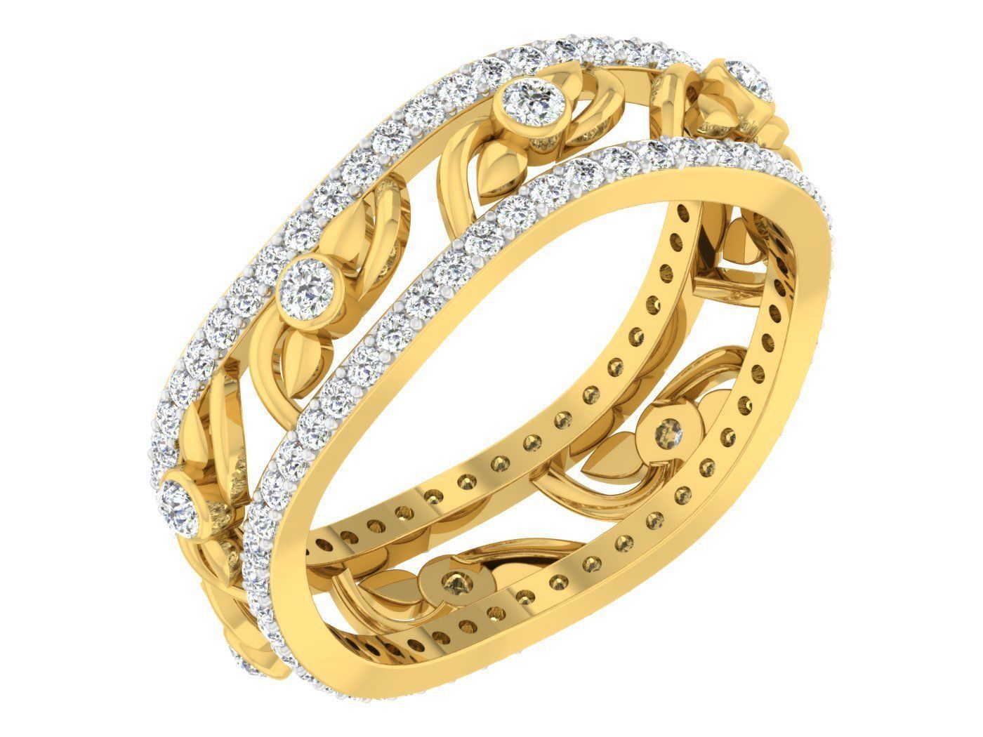 band ring Damen Schmuck Silber bedruckbar ist diamond prototyping Mode gold Hochzeit kostbar Schönheit engagement bands Ringe Mode-ring Diamant-ring 3D print model - Mito3D