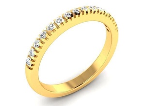 bande bague modèle luxe or carat brillant anneaux engagement diamant bijoux platine précieux gemme argent imprimable mariage 3d print model - Mito3D