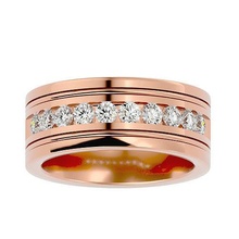 banda anillo modelo joyería joya oro imprimible brillante anillos diamante lujo Boda quilate solitario platino precioso compromiso plata 3d print model - Mito3D