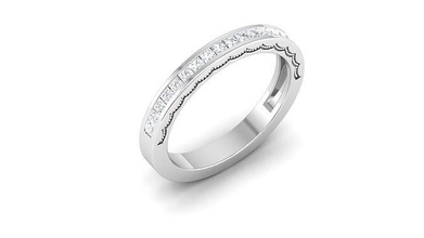 bande bague modèle bijoux or imprimable brillant anneaux diamant engagement luxe carat platine précieux gemme argent mariage 3d print model - Mito3D