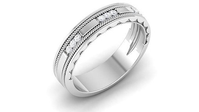 bande bague modèle bijoux or imprimable brillant anneaux diamant sterling engagement luxe carat platine précieux gemme argent mariage 3d print model - Mito3D