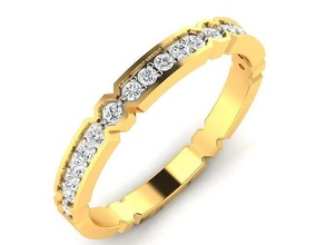 Band Ring Modell Luxus Gold Karat leuchtenden Ringe Engagement Diamant Hochzeit Schmuck Platin wertvoll Silber druckbar brillant 3d print model - Mito3D