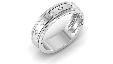 bande bague modèle bijoux or imprimable brillant anneaux diamant sterling engagement luxe carat platine précieux gemme argent mariage 3d print model - Mito3D