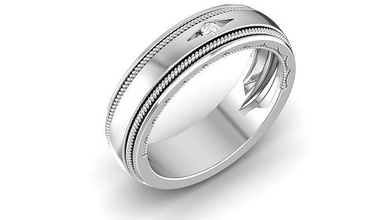 banda anillo modelo joyería joya oro imprimible brillante anillos diamante libra esterlina compromiso lujo quilate platino precioso plata boda 3d print model - Mito3D