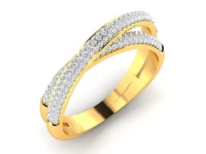 banda anillo modelo joyería joya lujo oro quilate brillante anillos solitario diamante compromiso Boda platino precioso plata imprimible 3d print model - Mito3D