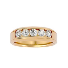 bande bague modèle bijoux or imprimable brillant anneaux diamant engagement luxe solitaire platine précieux gemme argent mariage 3d print model - Mito3D