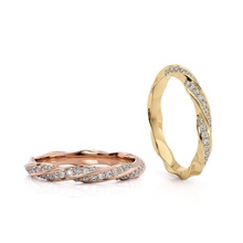 banda anillo de spiralle piedras la joyería el diamante brillante estados unidos canadá europa boda 14k diseño moda plata oro las curvas imprimible amor compromiso los anillos 3d print model - Mito3D