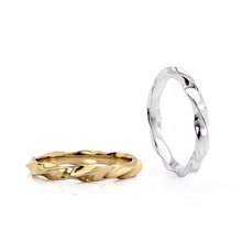 bande bague spirale bijoux diamant brillant etats unis canada l'europe mariage 14k conception mode argent or courbes imprimable l'amour anneaux 3d print model - Mito3D