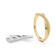 banda anel listras imprimível 3d modelo joalheria casamento prata ouro esterlina jóias moda platina ligação 14k 18k projeto elemento corda primavera fita argolas 3d print model - Mito3D