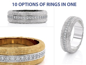 band anelli costruttore brillante usa il canada europa matrimonio 14k design moda argento oro gioiello gioielli curve stampabile 3d print model - Mito3D