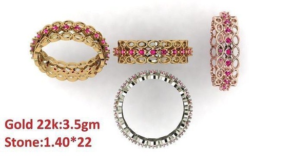 banda pedra anel 31 joalheria luxo platina feminino precioso Casamento ouro prata imprimível diamante moda argolas massa coleção 3d print model - Mito3D