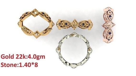 band stone ring 40 jewelry luxury platinum womenring precious wedding gold silver printable diamond fashion rings bulk collection 3d print model - Mito3D