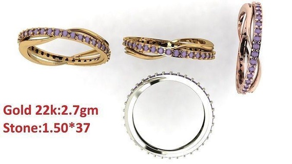 band stone rings 16 ring jewelry luxury platinum womenring precious wedding gold silver printable diamond fashion bulk collection 3d print model - Mito3D