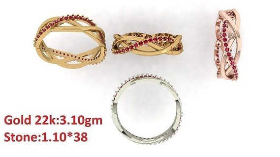 band stone rings 6 ring jewelry luxury platinum womenring precious wedding gold silver printable diamond fashion bulk collection 3d print model - Mito3D