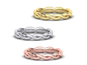 band twist wedding ring woven 3dmodel jewelry delicate 3d rings usa canada gold twisted rose printable europe fashion classic silver cad 3d print model - Mito3D