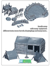 bandido acampamento cenário set - stl warhammer paisagem definir 3dprint printable roleplay dnd jogos brinquedos de jogo os acessórios 3d print model - Mito3D