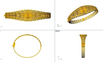bangal 1 anillo joyería oro silvar arte dubai joya esposas 3d print model - Mito3D