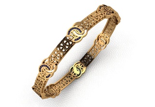 bracelet 131 or bague argent mode bijoux imprimable collier gemme brillant diamant engagem engagement mariage goujat pendentif beauté bracelets 3d print model - Mito3D