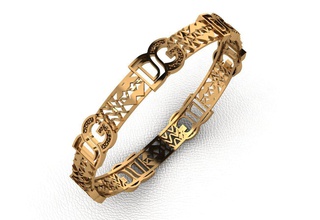 bracelet 133 bijoux or de l'anneau la mode shining anneau imprimable engagem collier le diamant d'argent l'engagement cad mariage bague en pendentif fiançailles beauté rhino les bracelets 3d print model - Mito3D