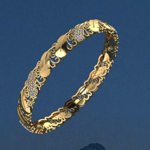 bangle 17 gioielli oro anello gemma ciondolo matrimonio la collana lucente moda di diamanti stampabile argento engagem d'oro cad fidanzamento diamante e bellezza bracciali 3d print model - Mito3D